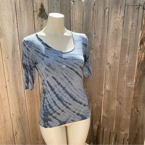 Majestic Filatures Blue Tie-Dye Women's Top size medium